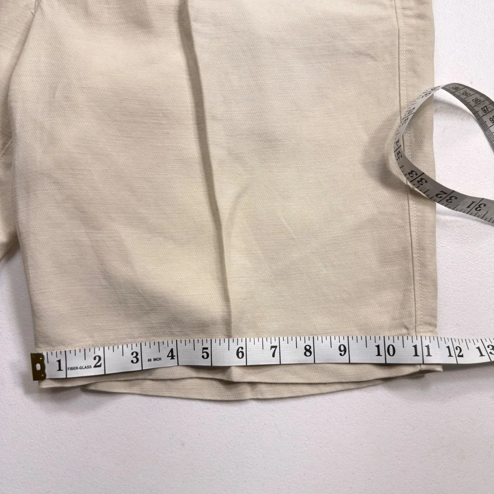 Tommy Bahama Linen Tencel Blend Flat Front Summer Resort Shorts Beige Mens 34